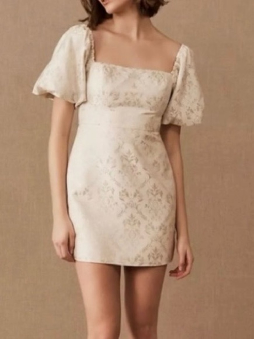 Sachin & Babi Kendall Dress Ivory Gold Jacquard size 2